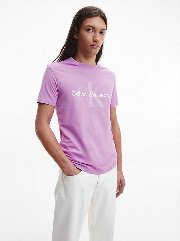 Calvin Klein USA Slim Monogram Mens T-Shirt Purple 6254908-DJ